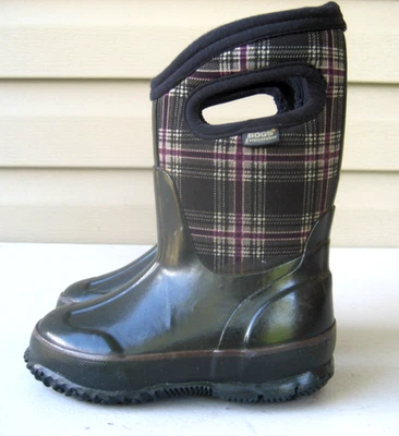 Bogs Clásico Niños Niños Botas Talla 8/24 Infantes Negro Plais EXCELENTE Foto 1 de 4