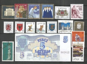 Lettonie SELECTION timbres usagés + billet - Photo 1/1
