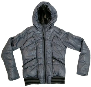 Censured Dept Space 2000 SPA Diseño Italiano Puffer Chaqueta Gris Mujer Pequeña Med - Imagen 1 de 10