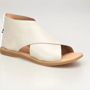 Born IWA Ivory Cream White Buttery Soft Leather sandals Zipper Womens Size 8 - Picture 1 of 10