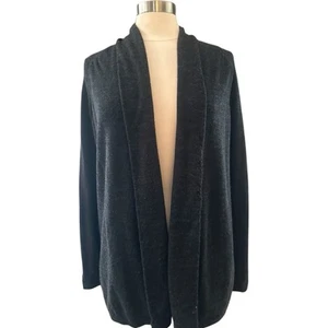 The GAP Cardigan Womens Small 100% Wool Gray Long sleeve Shawl Collar Cozy Open - Picture 1 of 14