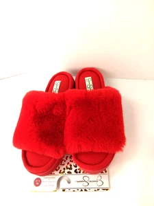 Jessica Simpson rote Plüsch-Hausschuhe, XL, Größe 10, weiches Kunstfell, bequem! - Bild 1 von 9