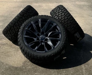 Gloss Black 22" SSX Wheels Blackhawk R/T Tires Chevy Tahoe Silverado Suburban - Picture 1 of 7