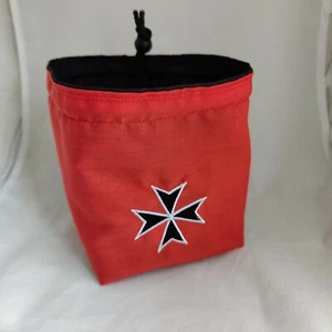 Templar Dice Bag, Embroidered D&D Bag of Holding, Square Base Treasure Nest Bag - Picture 1 of 3