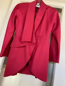 Chili Pepper Red Skirt Suit Italian Designer LUCIANO SOPHANI Two-Piece- Size 8 - Picture 1 of 5