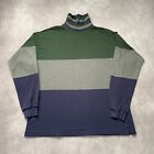 Chemise vintage à manches longues des années 90 Lands End factice à encolure rasée taille XL USA bloc de couleurs