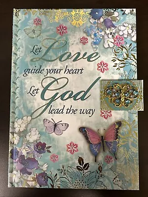 Punch Studio Butterflies & Flowers Jeweled Brooch Journal Hardcover 65584 - Image 1 of 4