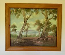 H. Burns Oil Painting - Australian Outback Landscape signed 61cm x 71cm