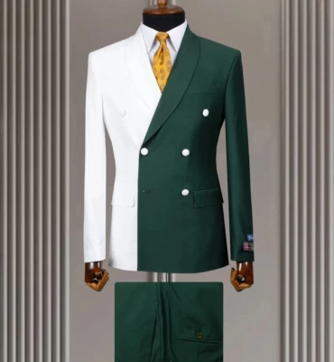 Trajes de hombre de negocios doble pecho calce ajustado boda esmoquin pico solapa novio graduación Foto 1 de 4