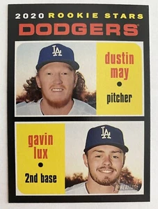Topps Heritage Dustin May/Gavin Lux RC 2020 Los Angeles Dodgers #188 - Imagen 1 de 2