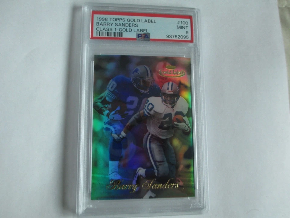 1998 TOPPS GOLD LABEL BARRY SANDERS CLASS 1 CARD PSA 9 MINT - Image 1 of 1