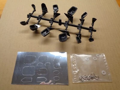 FITS 1/10 RC CAR HIGH SIMULATION SIDE REAR VIEW MIRROR DIY KIT (6 SIZES) BLACK! - Image 1 of 2