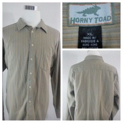 Horny Toad Men's Multi-Color Stripe Button-Front Long Sleeve Shirt Size XL  - Image 1 of 4