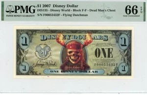 2007 $1 dollaro Disney petto uomo morto PMG 66 EPQ (DIS135) - Foto 1 di 2
