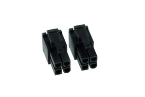 Phobya ATX Power Connector 4Pin Stecker inkl. 4 Pins - 2 Stück Black - Afbeelding 1 van 4