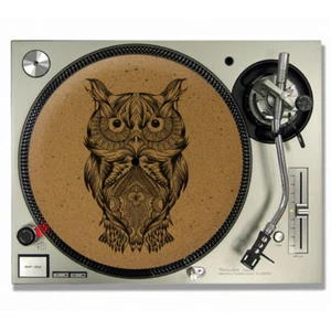 Gufo Vinile Sughero Slipmats/Giradischi Infilare Tappetini - Foto 1 di 1