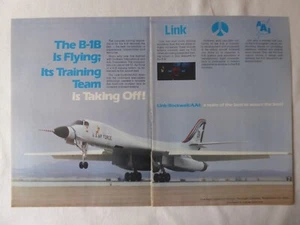 9/1983 PUB ROCKWELL LINK AAI USAF B-1B STRATEGIC BOMBER ORIGINAL AD - Picture 1 of 2
