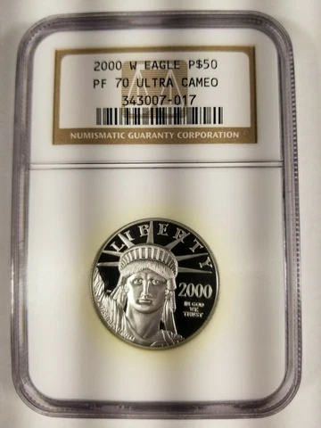 2000 PLATINUM EAGLE P$50 NGC PF 70 ULTRA CAMEO Cover