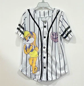 NWOT Lola Bunny Space Jam Looney Tunes Kids Baseball Jersey Shirt 7/8 Rhinestone - Picture 1 of 7