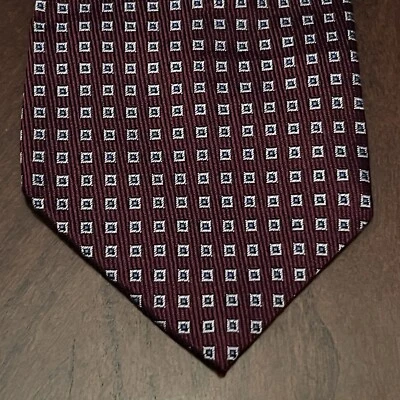 Винтажный нитка игла на галстук бар бордовый шелк мужской галстук сделано в Италии - Изображение 1 из 4