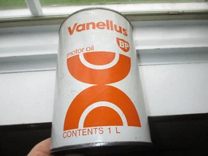 Vintage BP Vanellus 1 Liter Oil Can Tin : British Petroleum Canada (Cardboard) - Bild 1 von 21