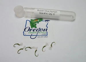 Buzzer Olive Nymph #14, FREE shipping on All Additional items!(6 each.) - Bild 1 von 4