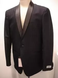 Mens 40R Kenneth Cole Reaction Evening Jacket Smoking 1-Button Blue Shawl Collar - Picture 1 of 15