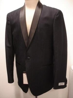 Chaqueta de Noche Para Hombres 40R Kenneth Cole Reaction Fumar 1 Botón Azul Chal Cuello Foto 1 de 4