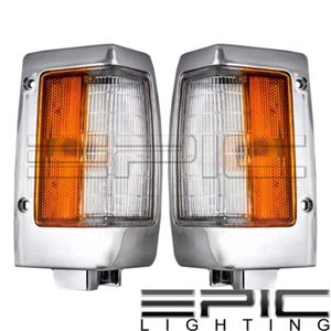 Left Right Pair Chrome Corner Marker Signal Lamps for 90-97 NISSAN D21 HARDBODY - Picture 1 of 2
