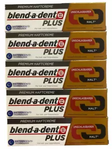 5x Blend-a-dent Premium Plus Duo Kraft Haftcreme Unschlagbarer HALT (5x 40g) - Bild 1 von 2