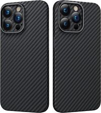 memumi Real Aramid Fiber for iPhone 15 Pro Max 2023 6.7" Thin Case, Grey 