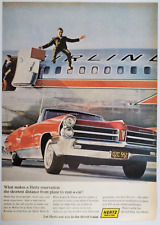 Hertz Rent A Car Man Jumping From Airplane Print Ad Time 1965 8x11"