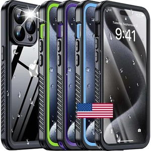 For iPhone 15 Pro Max 15 Plus Waterproof Shockproof Case Screen Protector Cover - Picture 1 of 13