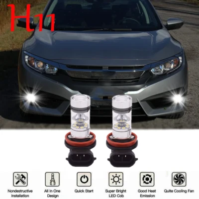 Lente proyector luz antiniebla blanca bombillas LED para Honda Accord Civic 2006-2019 H11 Foto 1 de 4