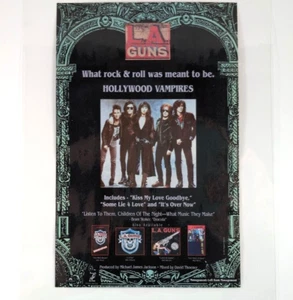 1991 L.A. Guns Hollywood Vampires Album Promo Ad Vintage Rock Music Promotion - Picture 1 of 6
