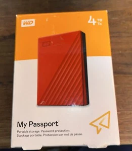WD - My Passport 4TB External USB 3.0 Portable Hard Drive - Red - Picture 1 of 3