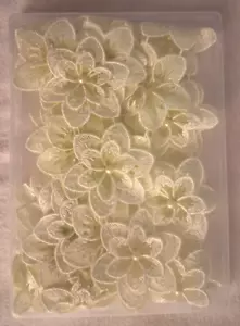 Organiza Flower With Center Small Pearl Lace Trim ( Light Pastel Green) 2 Yards - Picture 1 of 7