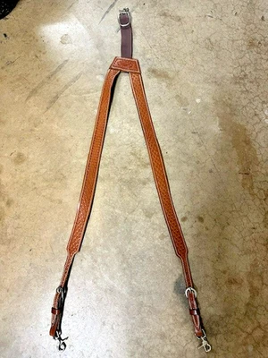 EE. UU. Tooled Cuero Tirantes Western Basketweave Marrón Hombres L Plata Dollar City Foto 1 de 4