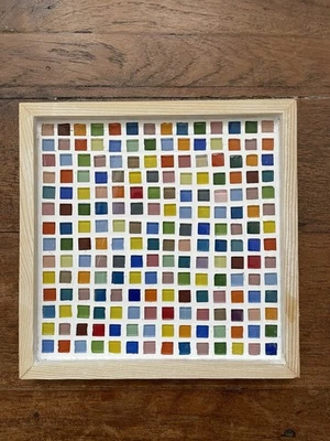 Hübsches Deko Mosaik Tablett, Holz, ca 20 x 20 cm, Handarbeit - Bild 1 von 2