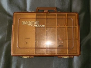 Plano Magnum Tackle Box Vintage 2-Sided Made In USA Fishing Hobby Crafts DAMAGED - Picture 1 of 9