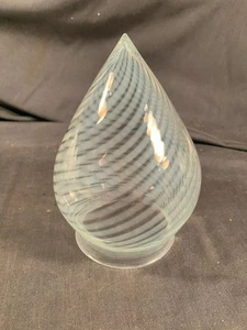 Antique White Opalescent Swirl Glass Bullet Shade Art Glass 3&1/4" fitter - Picture 1 of 4
