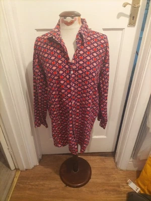Mens Lotus Size XL Navy/Red Long Sleeved Shirt - Image 1 of 4