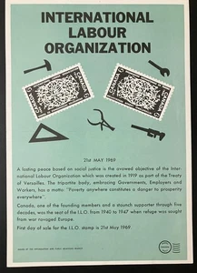 Canada post office poster new issue poster 1969 ILO [787 - Picture 1 of 1