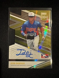 2020 Elite Extra Edition DPL #173 Jose DeJesus Gold AUTO Rookie RC #7/10 Rangers - Picture 1 of 2
