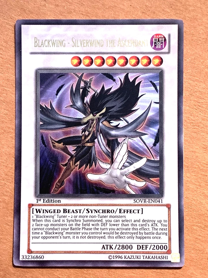 yugioh Blackwing - Silverwind the Ascendant SOVR-EN041 1st Ultra Near Mint - Image 1 of 4