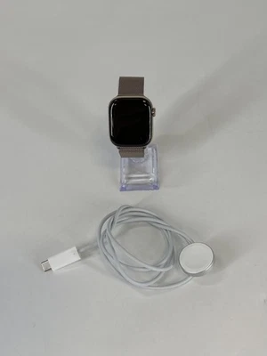 Apple Watch (Series 10) 42mm Gold Titanium (LTE) Gold Milanese Loop - Very Good  - Image 1 of 4