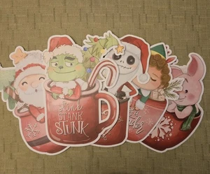 Nueva taza de té de 5 piezas de letreros de patio de Navidad ~ Santa, Grinch, Disney, Elfo, Pesadilla - Imagen 1 de 12