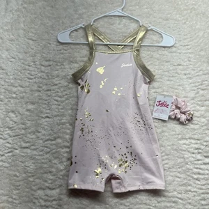 Fashion Biketard Pink Gold Size M(10) Justice NWT - Picture 1 of 11