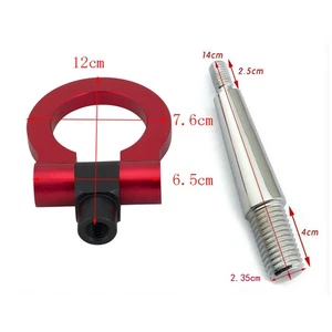Tornillo de parachoques delantero de coche rojo de aluminio CNC T2 1 pieza gancho de remolque accesorio de carrera - Imagen 1 de 7