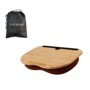SUMISKY Knee Table Lap Top Desk with Carrying Pouch Pillow Cushion Natural  887 - Afbeelding 1 van 7